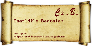 Csatlós Bertalan névjegykártya