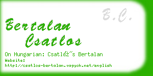 bertalan csatlos business card